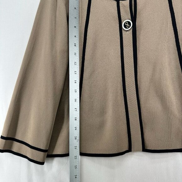 GRACE Sweater Size M Two Button Long Sleeve Blazer Cardigan Rayon Blend Brown - Picture 10 of 10